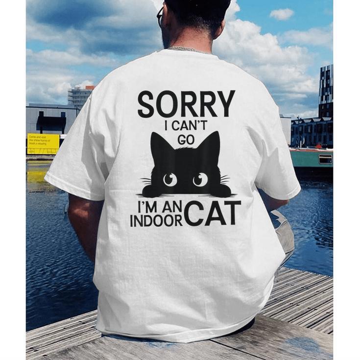 Sorry I Can't Go I'm An Indoor Cat Introvert Cats Men's Back Print T-Shirt