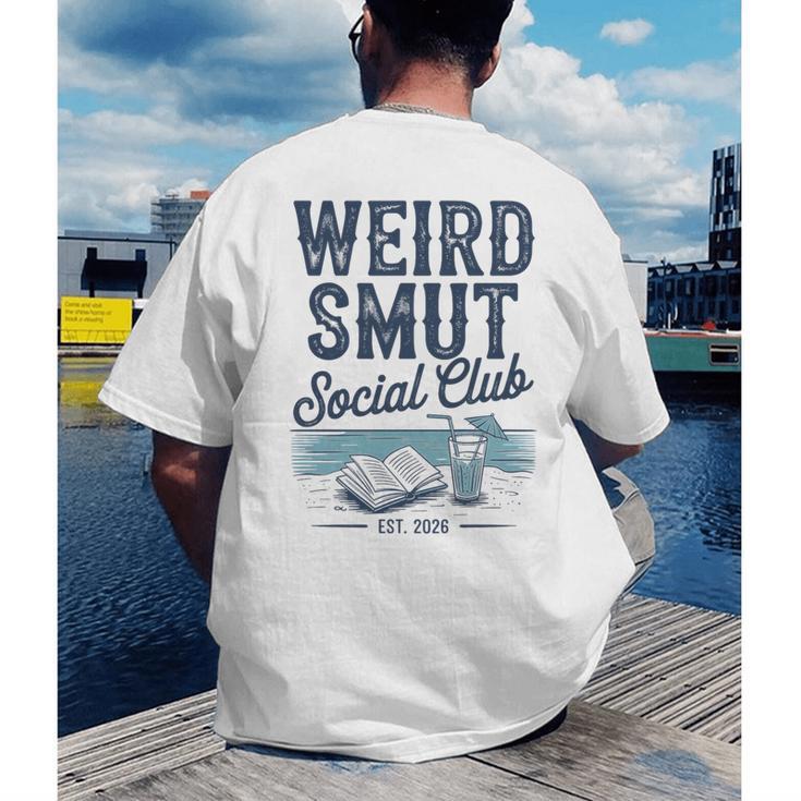 Spicy Romance Book Reader Fan Weird Smut Social Club Premium Tri-Blend Men's Back Print T-Shirt Spicy Romance Book Reader Fan Weird Smut Social Club Premium Tri-Blend Men's Back Print T-Shirt