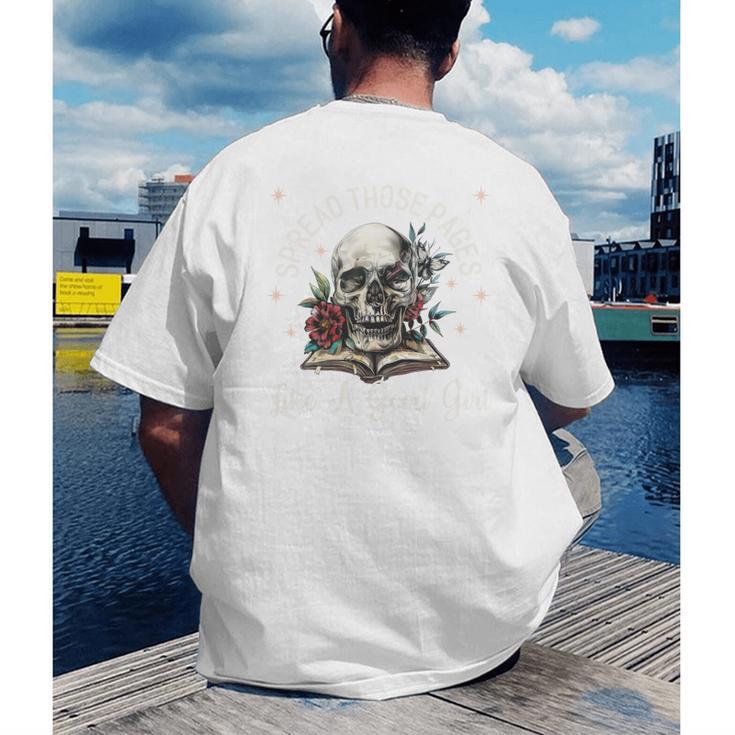 Spread Those Pages Like A Good Girl Dark Romance Smutt Books Men's Back Print T-Shirt