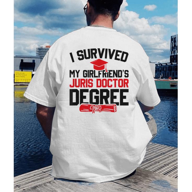 I Survived My Girlfriend's Juris Doctor Degree Graduation Men's Back Print T-Shirt
