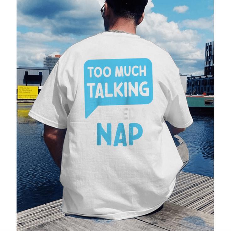 Too Much Talking I Need A Nap For Introverts Raglan Baseball Tee Men's Back Print T-Shirt Too Much Talking I Need A Nap For Introverts Raglan Baseball Tee Men's Back Print T-Shirt