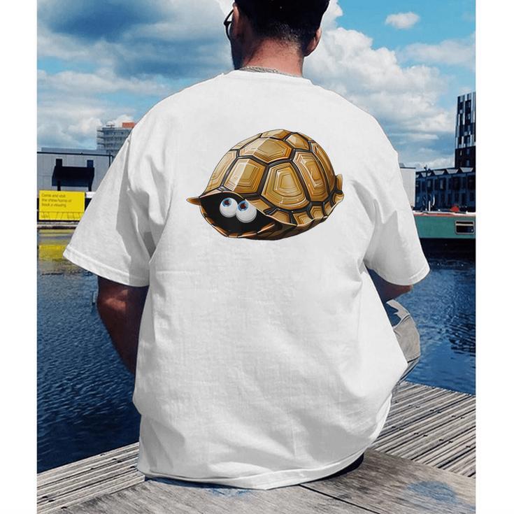 Timid Turtle Cute Introvert Misanthropic Antisocial Men's Back Print T-Shirt
