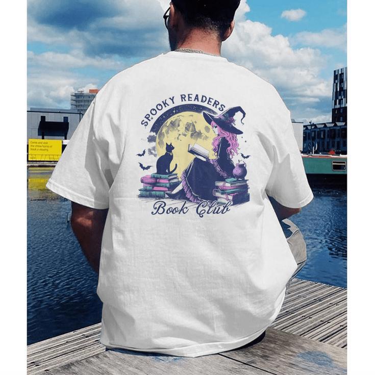 Vintage Sexy Witch Spooky Readers Book Lover Club Halloween Men's Back Print T-Shirt Vintage Sexy Witch Spooky Readers Book Lover Club Halloween Men's Back Print T-Shirt