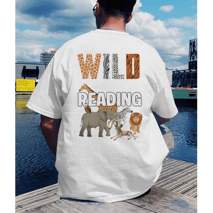 Wild About Reading Book Reader Book Nerd Book Reading Lover Premium Tri-Blend Men's Back Print T-Shirt