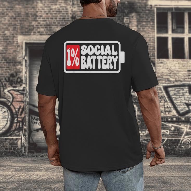 1 Social Battery Sarcastic Introverted Men Women Men's Back Print T-Shirt 1 Social Battery Sarcastic Introverted Men Women Men's Back Print T-Shirt