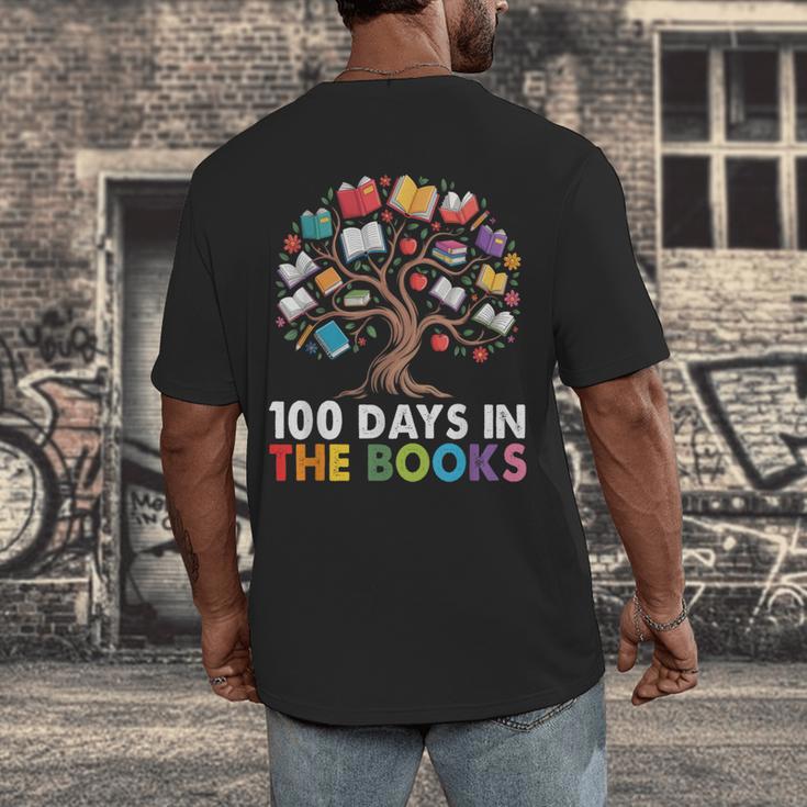 100 Days In The Books Reading Teachers Librarians School Men's Back Print T-Shirt 100 Days In The Books Reading Teachers Librarians School Men's Back Print T-Shirt