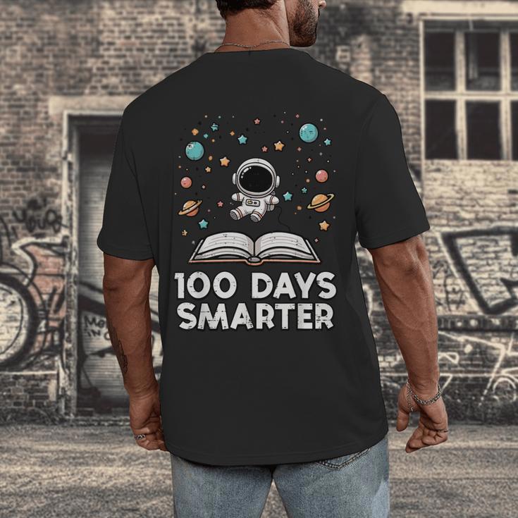 100 Days Smarter Astronaut Book 100th Day Girls Kids Women Men's Back Print T-Shirt
