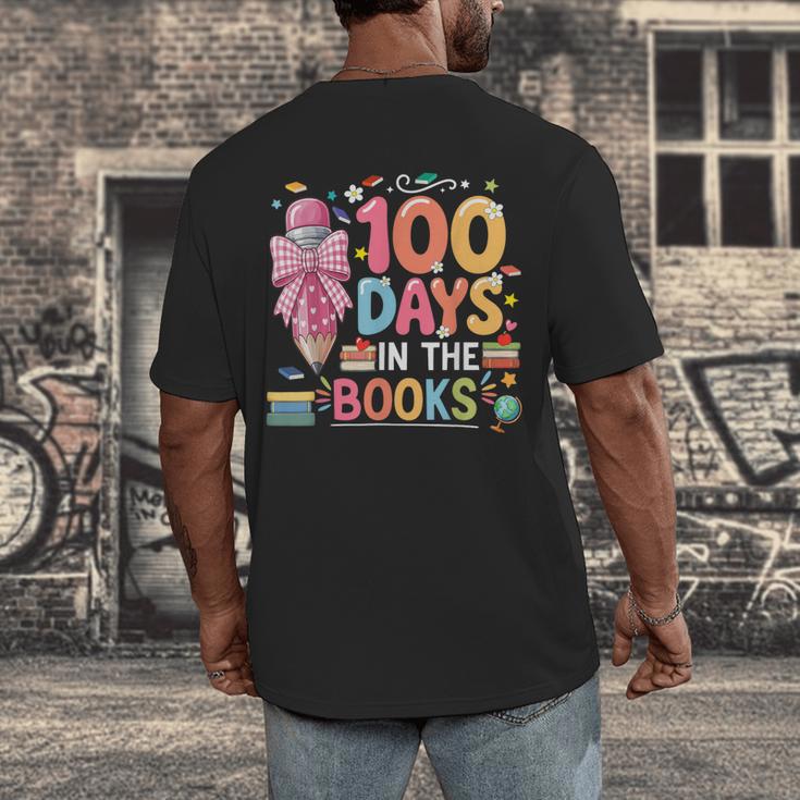 100th Day Of School Teacher Floral 100 Days In The Books Men's Back Print T-Shirt 100th Day Of School Teacher Floral 100 Days In The Books Men's Back Print T-Shirt
