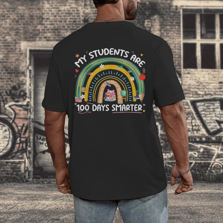 100th Day Of School Teachers Students Women Floral Books Men's Back Print T-Shirt