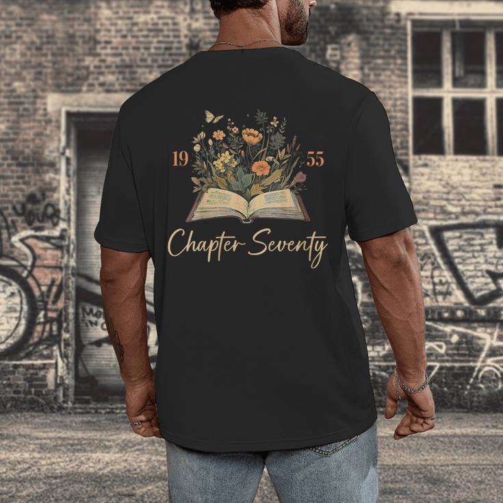 1955 Chapter Seventy 70th Birthday Wildflower Book 70 Yr Old Men's Back Print T-Shirt 1955 Chapter Seventy 70th Birthday Wildflower Book 70 Yr Old Men's Back Print T-Shirt