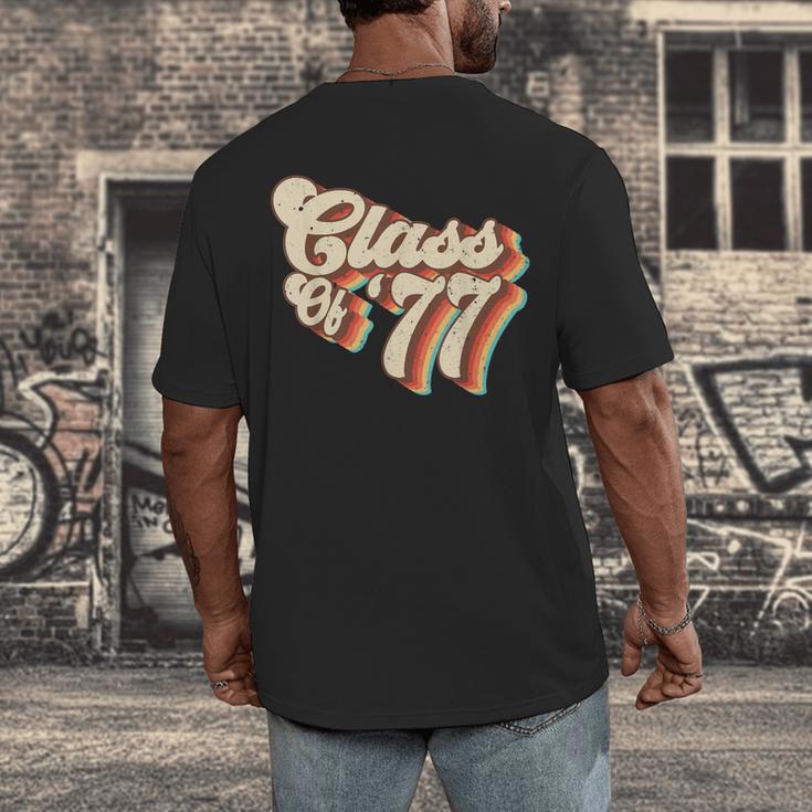 1977 Class Reunion Retro Class Of 77 High School Graduation Men's Back Print T-Shirt