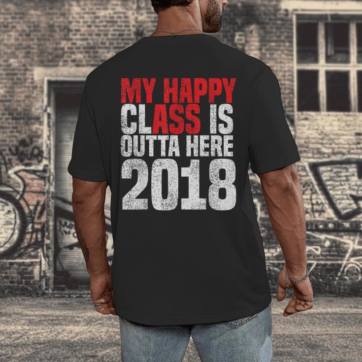 2018 Senior Graduation My Happy Class Shirt Men's Back Print T-Shirt