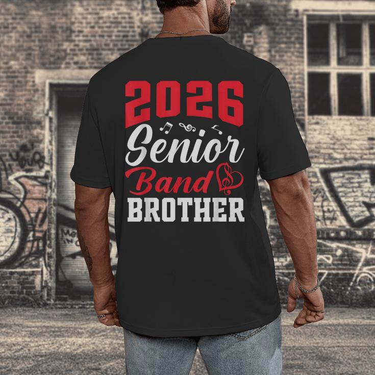 2026 Senior Band Brother Class Of 2026 Parent Graduation Men's Back Print T-Shirt
