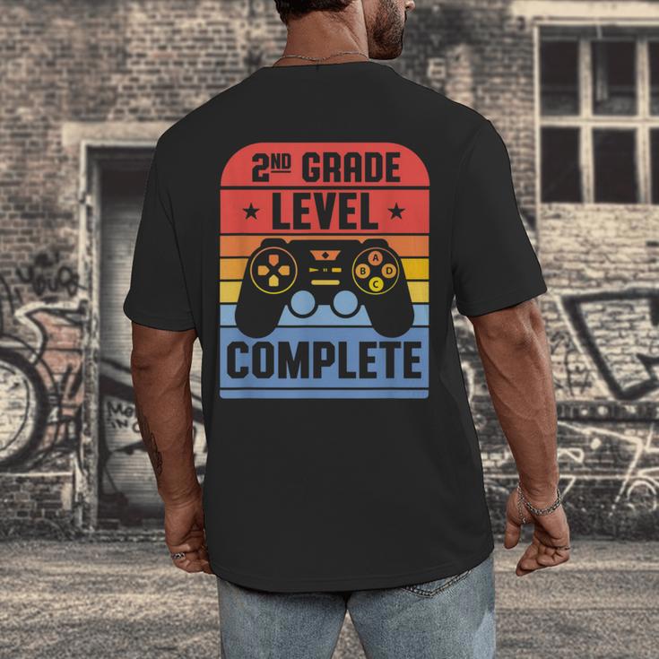 2nd Grade Level Complete Graduation Student Video Gamer Men's Back Print T-Shirt
