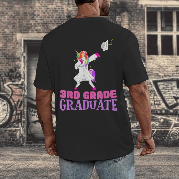 3rd Grade Graduation Unicorn End Of Year Third Men's Back Print T-Shirt