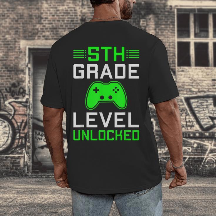 5th Grade Level Unlocked Back To School Gamer Graduation Men's Back Print T-Shirt