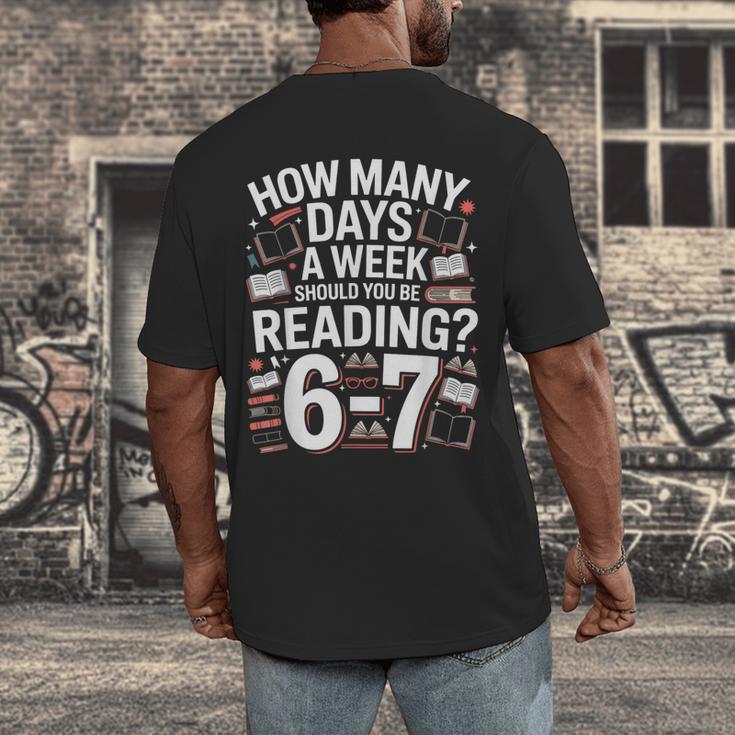 67 For Reading With Books Men's Back Print T-Shirt