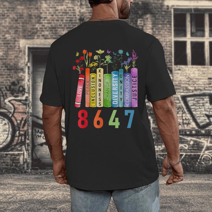 8647 Equal Rights Book Flower Trump Women Rights Feminist Men's Back Print T-Shirt