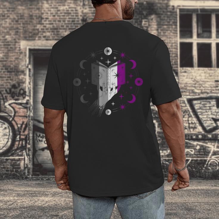 Ace Pride Book With Stars Moons And Magic Hand Men's Back Print T-Shirt