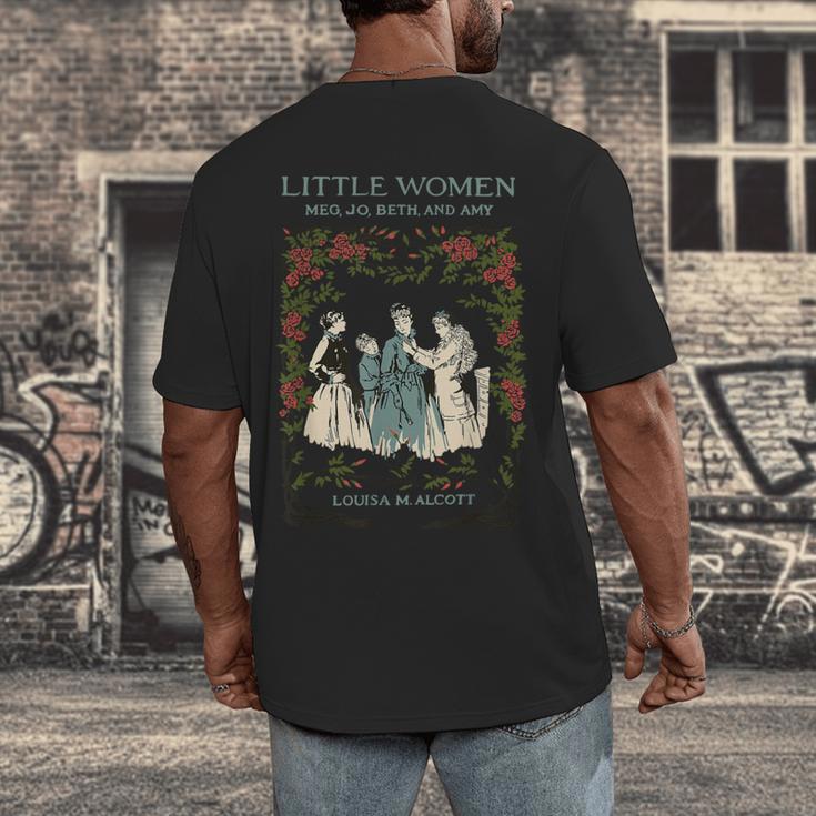 Alcott Little Women Characters Literature Book Illustration Men's Back Print T-Shirt