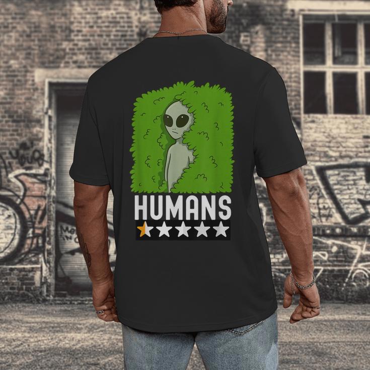 Alien Avoids Humans Sarcastic Introvert Humor Men's Back Print T-Shirt Alien Avoids Humans Sarcastic Introvert Humor Men's Back Print T-Shirt
