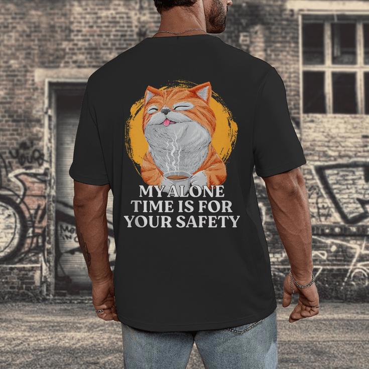 My Alone Time Is For Your Safety Coffee Lover Introvert Men's Back Print T-Shirt