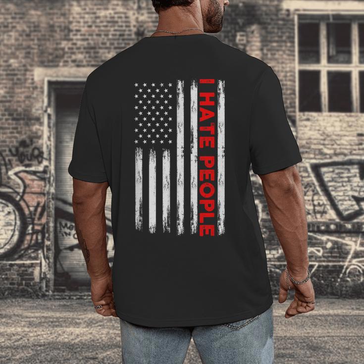 American Flag Loner Geeks Antisocial For Introvert Pride Men's Back Print T-Shirt American Flag Loner Geeks Antisocial For Introvert Pride Men's Back Print T-Shirt