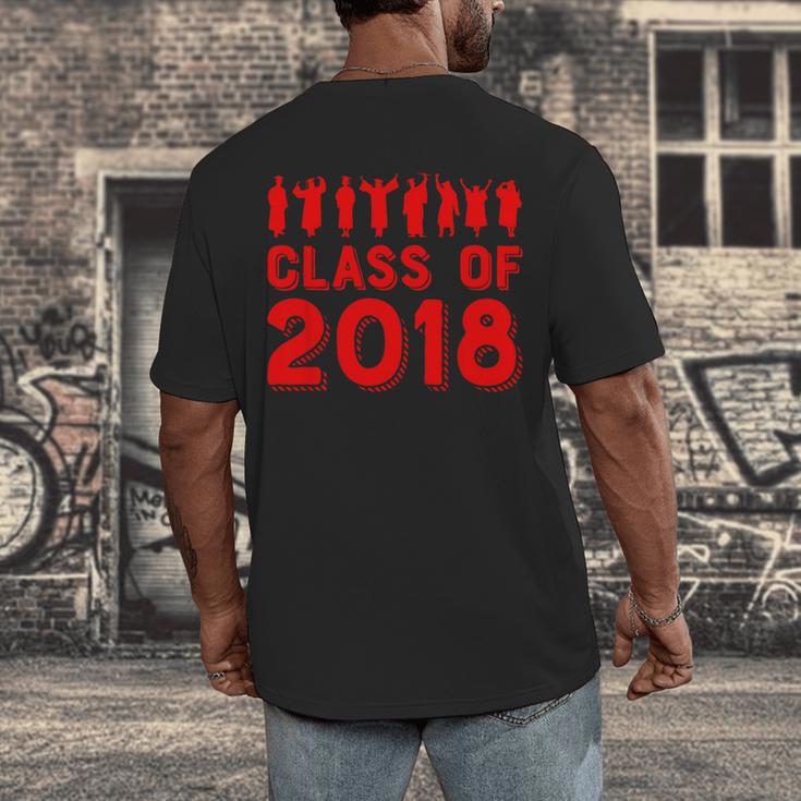 & Red Class Of 2018 Senior GraduationShirt Men's Back Print T-Shirt