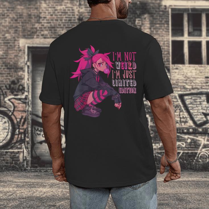 Anime Girl I'm Not Weird Just Limited Edition Introvert Goth Men's Back Print T-Shirt Anime Girl I'm Not Weird Just Limited Edition Introvert Goth Men's Back Print T-Shirt