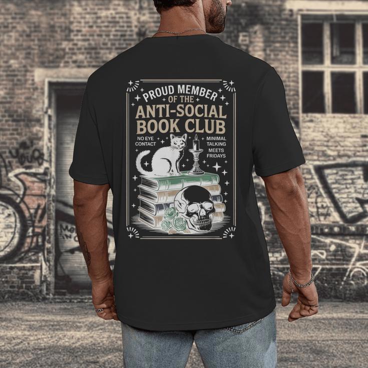 Anti-Social Book-Club Cat Graphic Men's Back Print T-Shirt