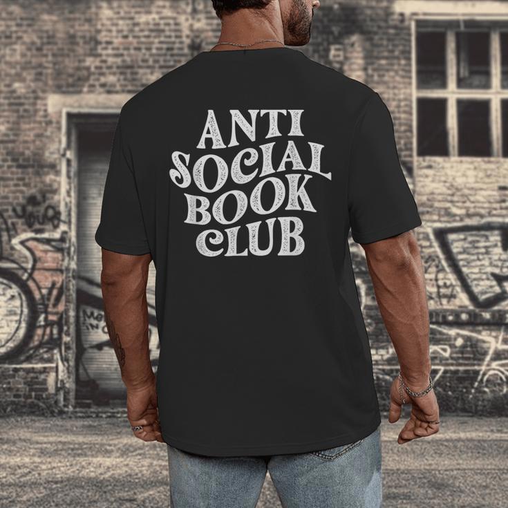 Anti Social Book Club Book Lover Reading Bookworm Reader Men's Back Print T-Shirt