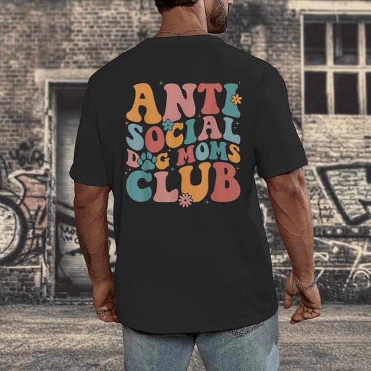 Anti Social Dog Moms Club Introvert Dog Mom Retro Men Women Men's Back Print T-Shirt