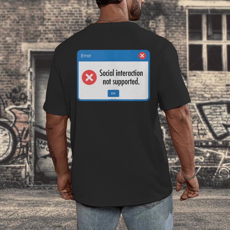 Anti Social Introvert Social Interaction Not Supported Men's Back Print T-Shirt Anti Social Introvert Social Interaction Not Supported Men's Back Print T-Shirt