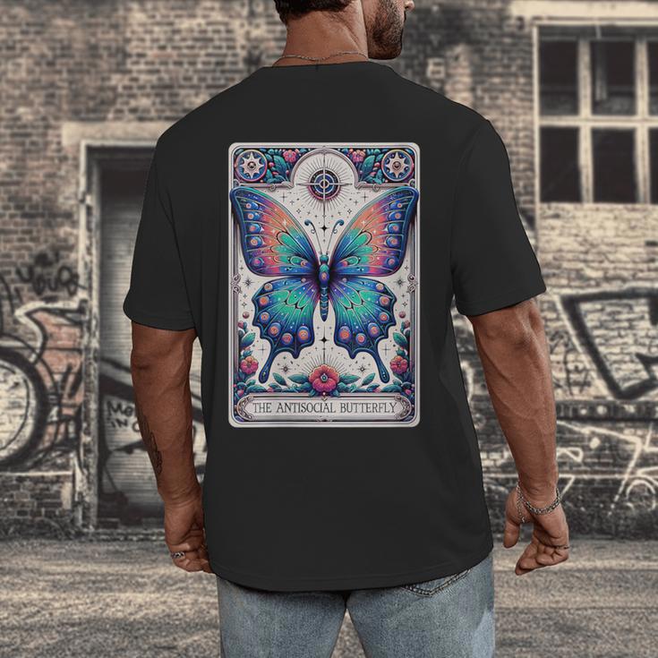 Antisocial Butterfly Introvert Distressed Men's Back Print T-Shirt