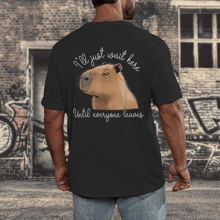 Antisocial Introvert Capybara Sarcastic Humor Men's Back Print T-Shirt Antisocial Introvert Capybara Sarcastic Humor Men's Back Print T-Shirt