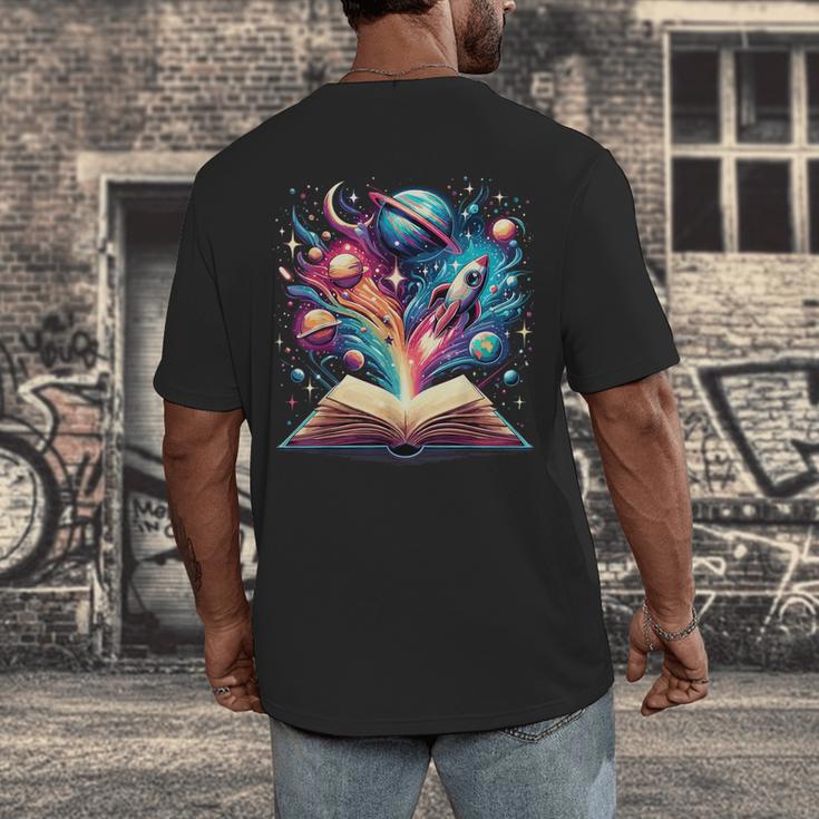 Astronomy Space Lover Books Bookworm Men's Back Print T-Shirt Astronomy Space Lover Books Bookworm Men's Back Print T-Shirt