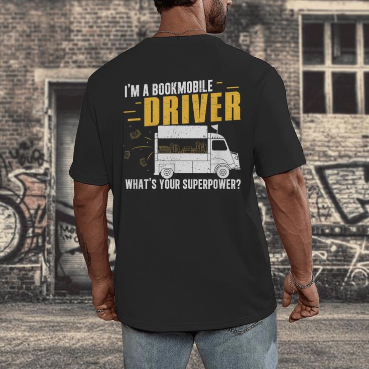 Awesome Bookmobile Driver What's Your Superpower Book Wagon Men's Back Print T-Shirt