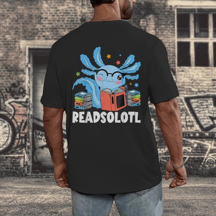 Axolotl Read Book Kawaii Reading Books For Men Women Men's Back Print T-Shirt