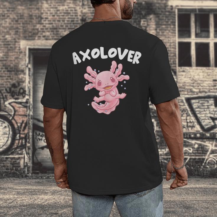 Axolovert Axolotl Humor Salamander Introvert Men's Back Print T-Shirt
