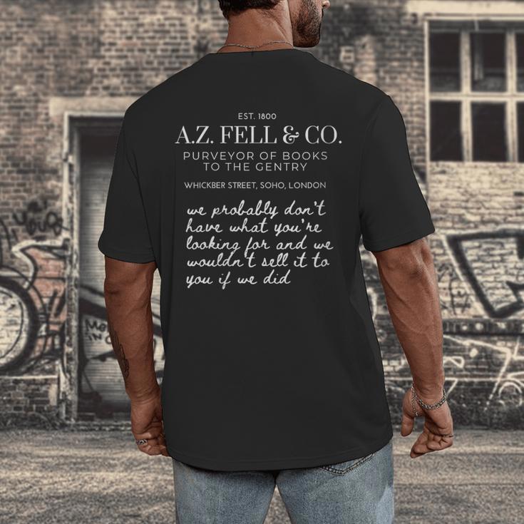 Aziraphale's Bookshop AZ Fell And Co Literary Antiquarian Men's Back Print T-Shirt
