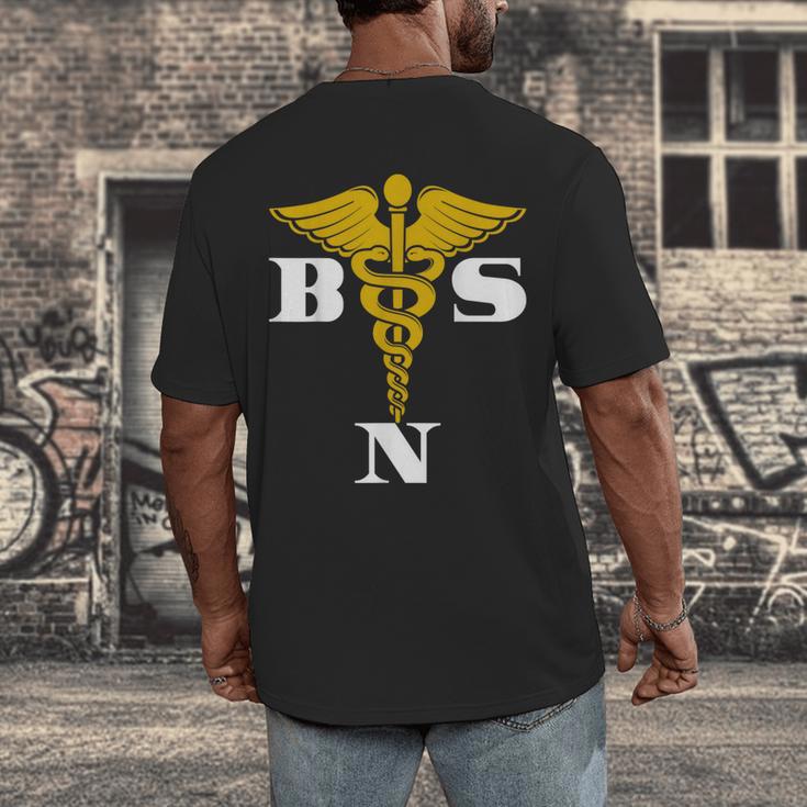 Bachelor Of Science Nursing Graduation Men's Back Print T-Shirt