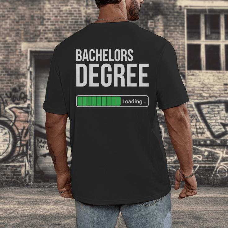 Bachelors Degree Loading College Student Graduation Men's Back Print T-Shirt
