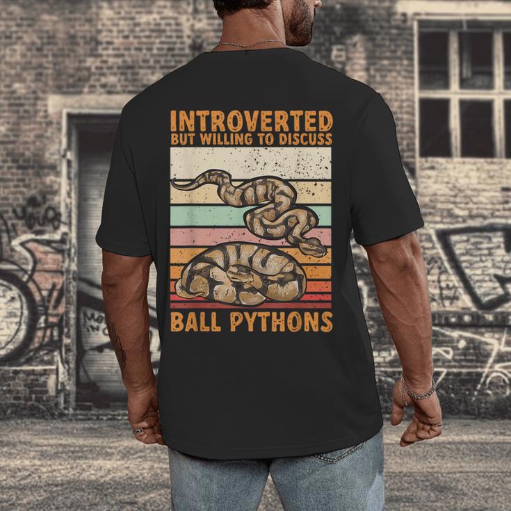 Ball Python Snake Introvert Ball Python Men's Back Print T-Shirt Ball Python Snake Introvert Ball Python Men's Back Print T-Shirt