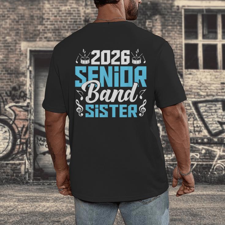 Band Senior Sister Class Of 2026 Senior Band Graduation Men's Back Print T-Shirt
