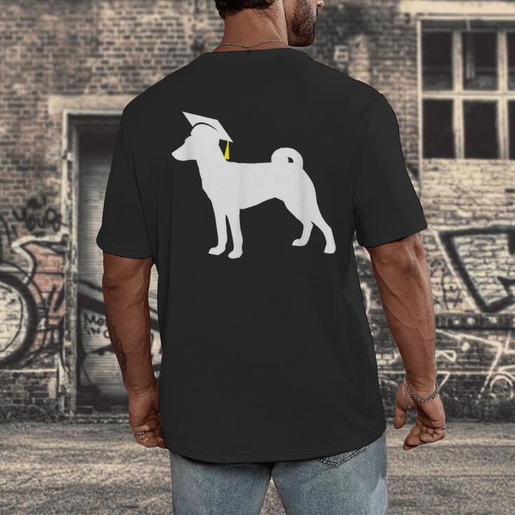 Basenji Graduation Dog Graduate Men's Back Print T-Shirt