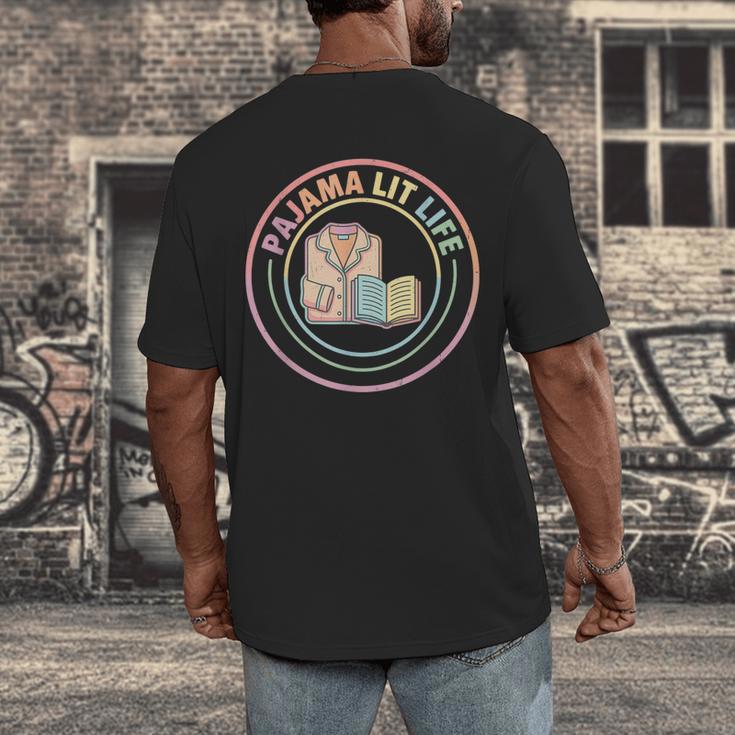 Bedtime Book Lover Reading Pajamas Men's Back Print T-Shirt Bedtime Book Lover Reading Pajamas Men's Back Print T-Shirt