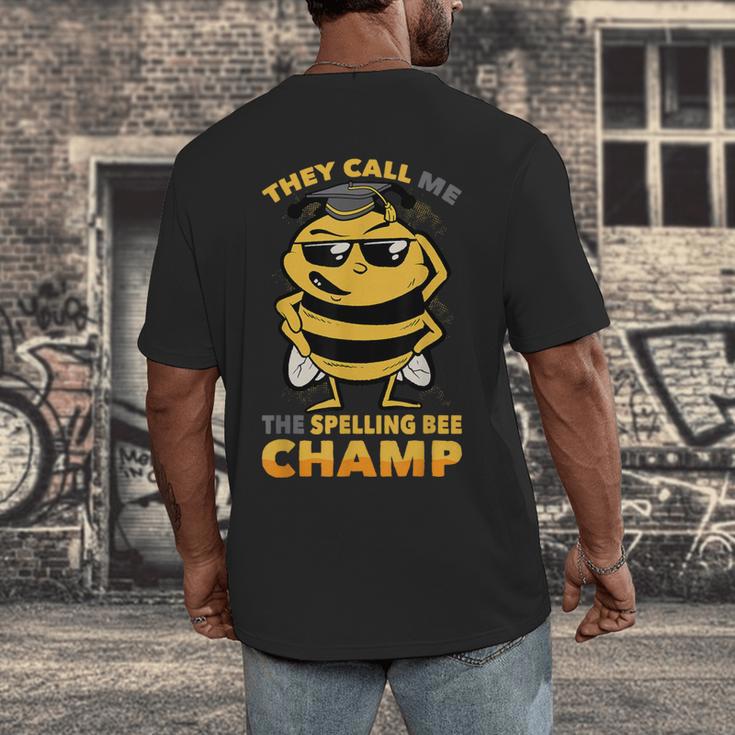 Bees They Call Me The Spelling Bee Champ Graduation Men's Back Print T-Shirt