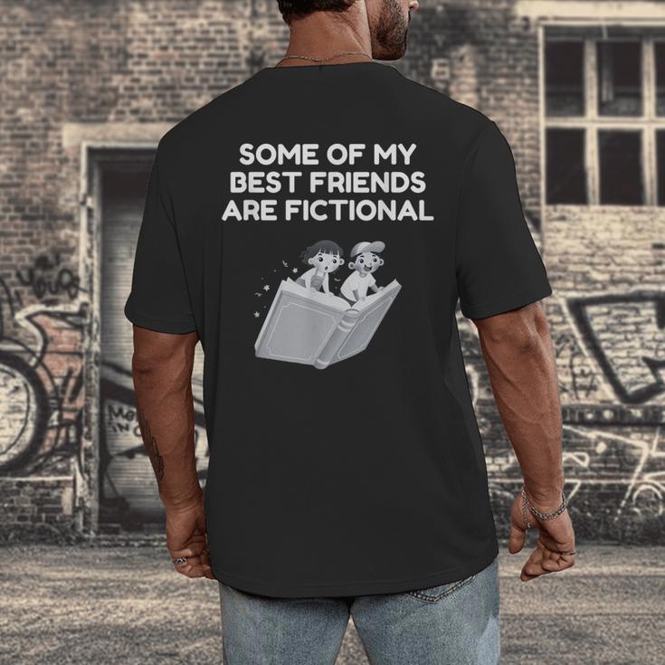 Some Of My Best Friends Are Fictional Book Lover Nerd Men's Back Print T-Shirt