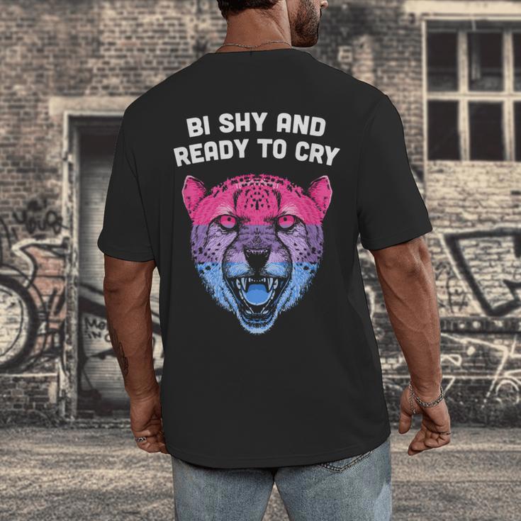 Bi Shy And Ready To Cry Bisexual Introvert Bi Pride Men's Back Print T-Shirt Bi Shy And Ready To Cry Bisexual Introvert Bi Pride Men's Back Print T-Shirt