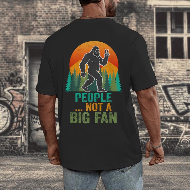 Bigfoot Introvert People Not A Big Fan Retro Sasquatch Men's Back Print T-Shirt Bigfoot Introvert People Not A Big Fan Retro Sasquatch Men's Back Print T-Shirt